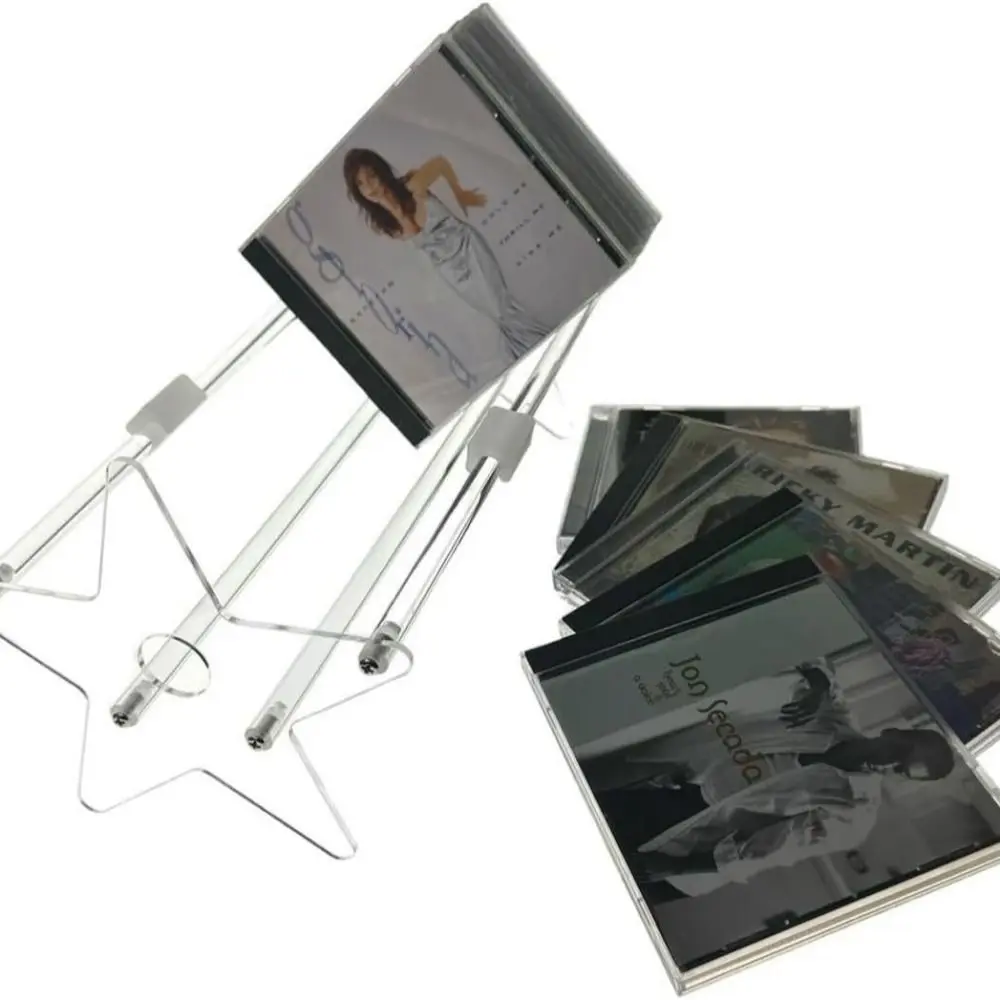 Easy to Use Standing Display Shelf Transparent Five-pointed Star Record Storage Rack Detachable Acrylic Display Stand CD
