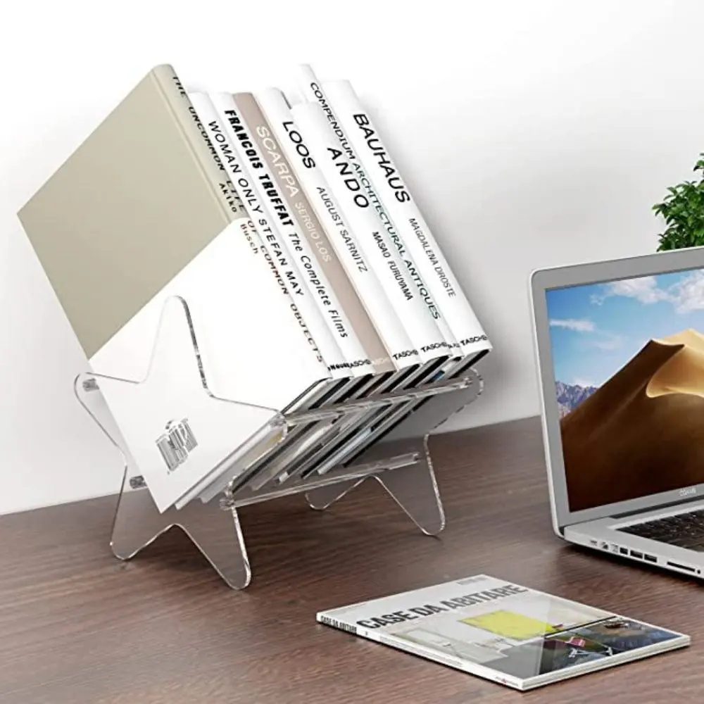 Easy to Use Standing Display Shelf Transparent Five-pointed Star Record Storage Rack Detachable Acrylic Display Stand CD