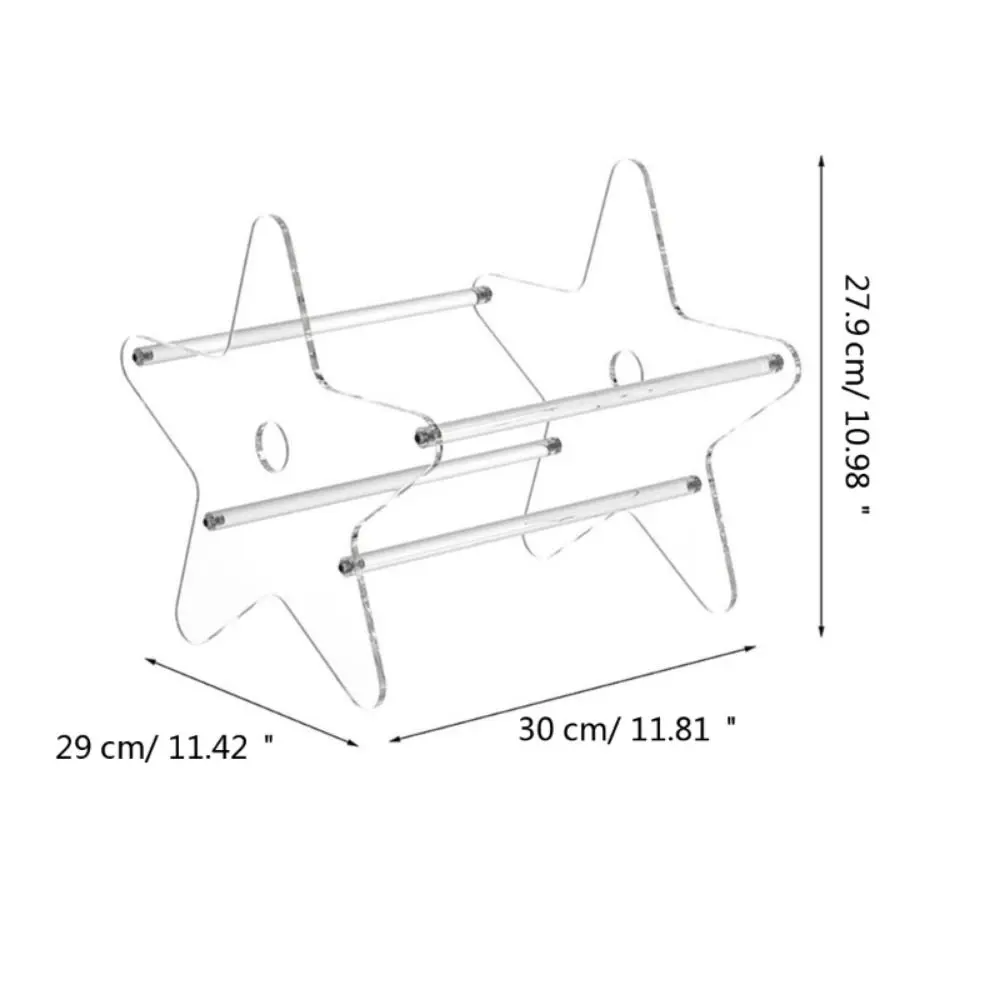 Easy to Use Standing Display Shelf Transparent Five-pointed Star Record Storage Rack Detachable Acrylic Display Stand CD