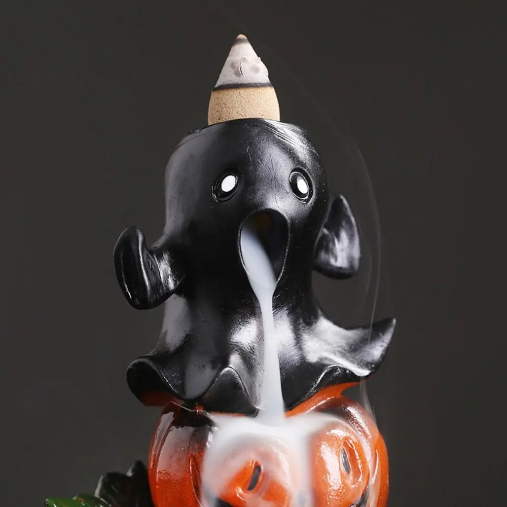 Resin Halloween Waterfall Incense Burner Retro Exquisite Pumpkin Backflow Incense Holder Simulated Backflow Incense Burner