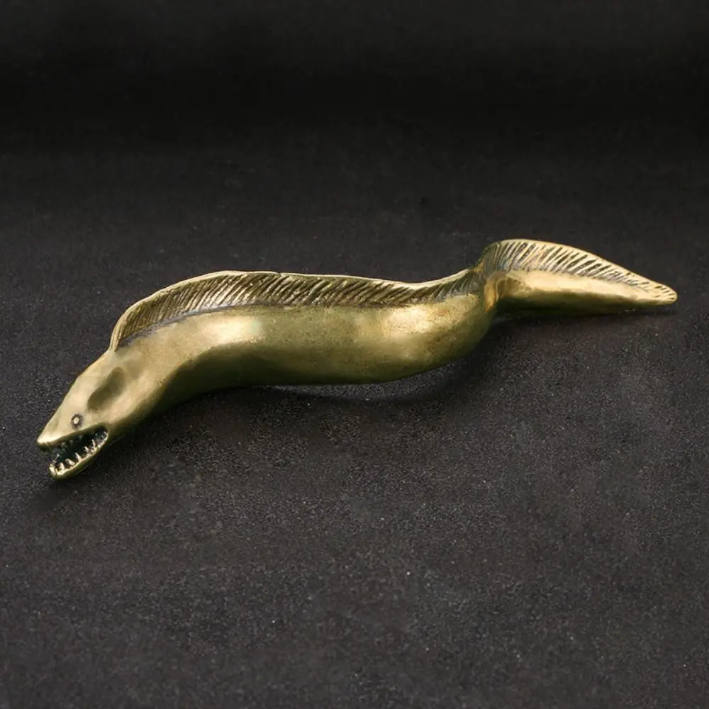 Copper Crafts Deep Sea Hairtail Statue Easy to Carry Unique Sea Fish Figurines Handmade Simulation Fish Ornaments Collections