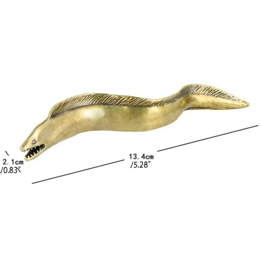 Copper Crafts Deep Sea Hairtail Statue Easy to Carry Unique Sea Fish Figurines Handmade Simulation Fish Ornaments Collections