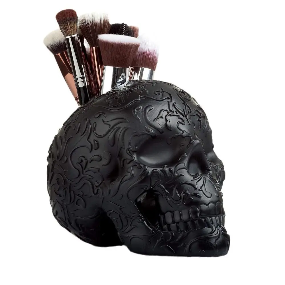 Funny Large Capacity Halloween Skeleton Holder Handmade Realistic Skeleton Makeup Brush Holder Unique Gothic Pen Holder Toys