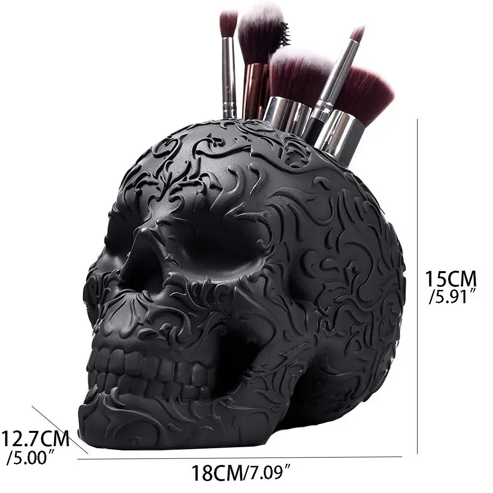 Funny Large Capacity Halloween Skeleton Holder Handmade Realistic Skeleton Makeup Brush Holder Unique Gothic Pen Holder Toys