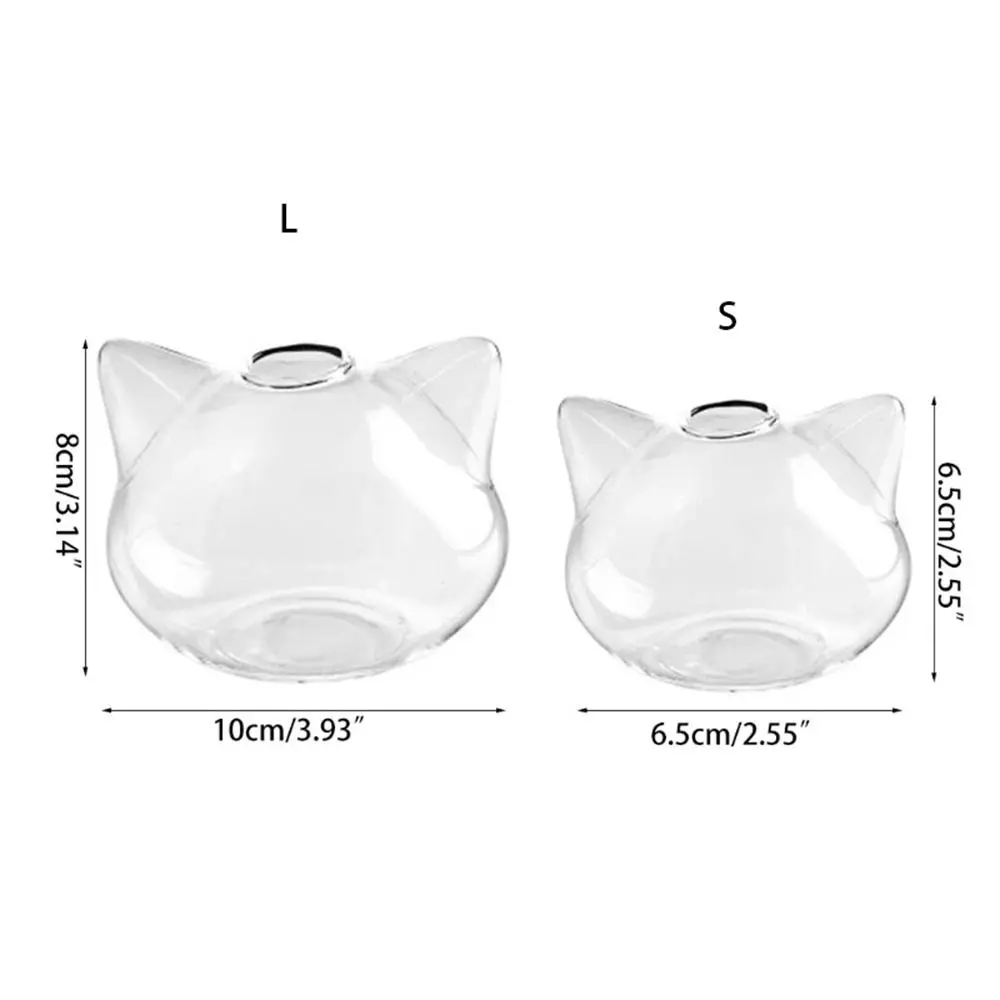 Plant Flower Vase Not Easy to Break Hydroponic Vase Cat Shaped Glass Cat Glass Vase Transparent No Easy Fade Yard