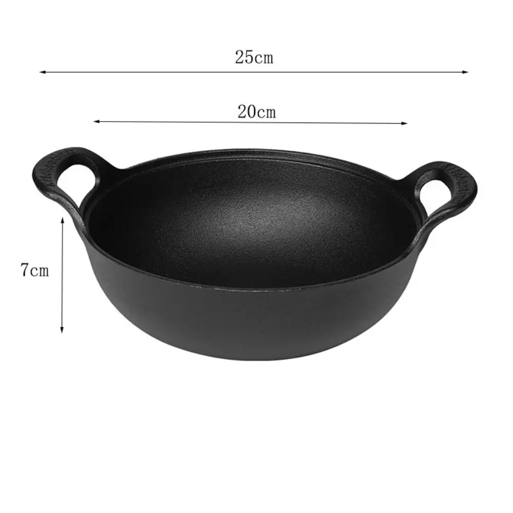 Household With Wood Lid Cast Iron Pot No Coating Binaural Handle Stew Pot Non Stick Japanese Style Soup Pot Home Use