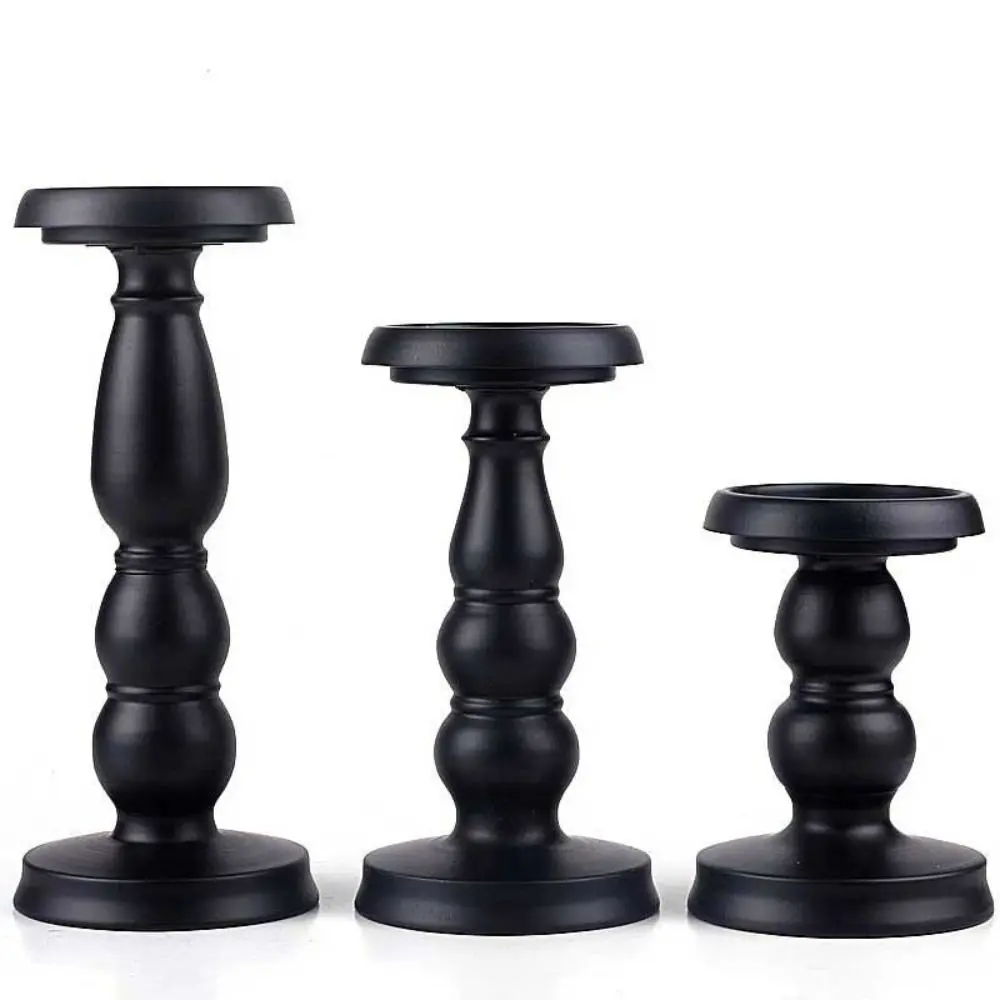 Candle Containers Black Metal Candle Holders Retro Iron Art Vintage Candlestick Stand Candle Stand Home Living Room