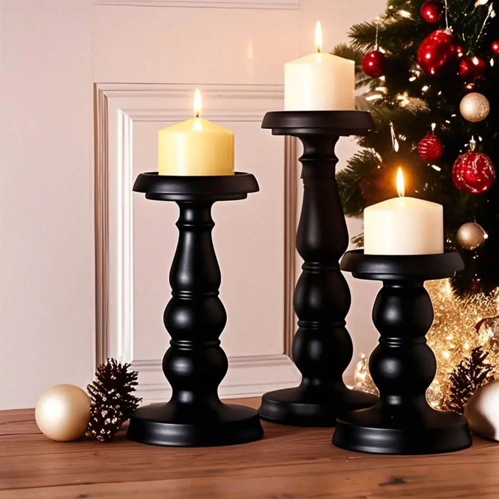 Candle Containers Black Metal Candle Holders Retro Iron Art Vintage Candlestick Stand Candle Stand Home Living Room