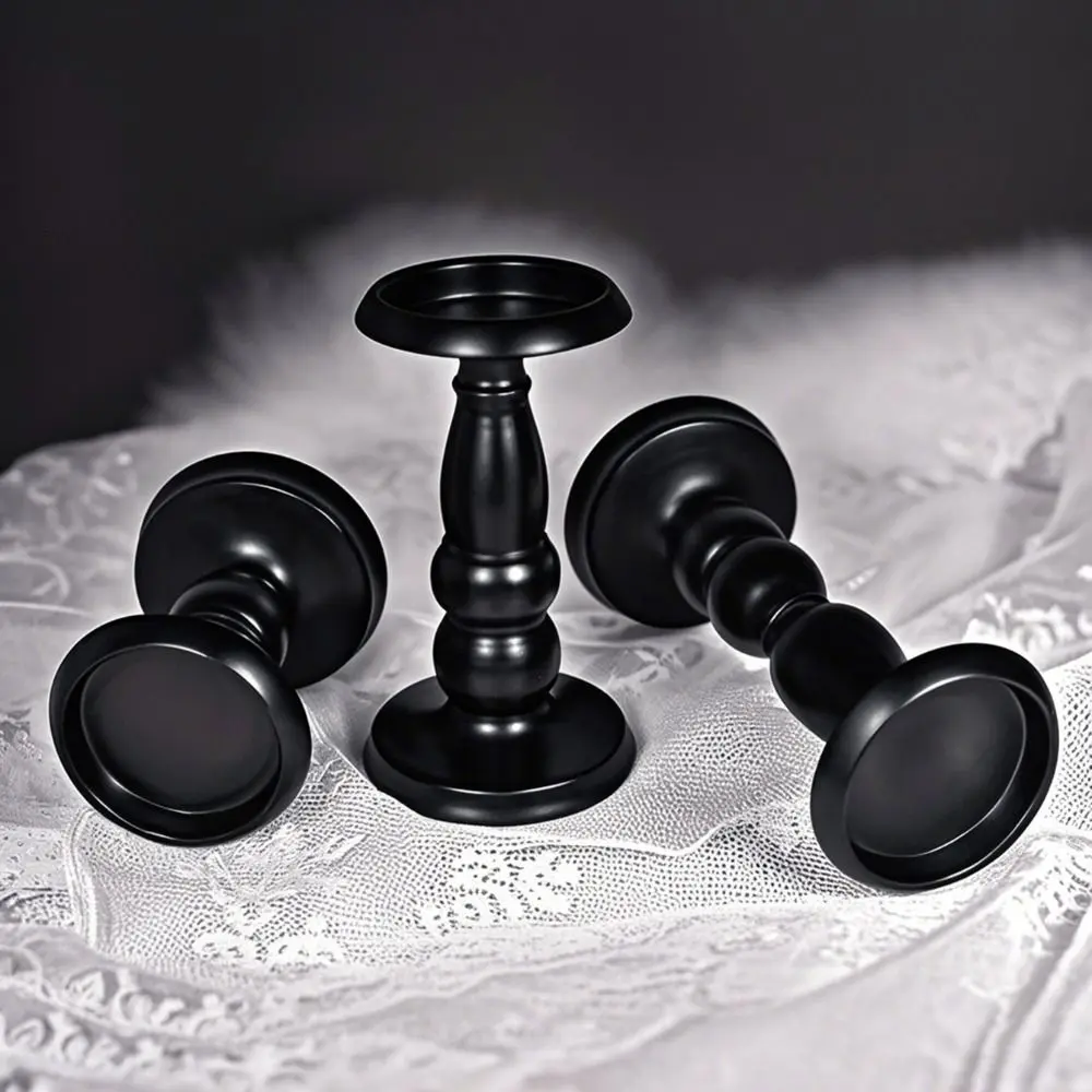 Candle Containers Black Metal Candle Holders Retro Iron Art Vintage Candlestick Stand Candle Stand Home Living Room