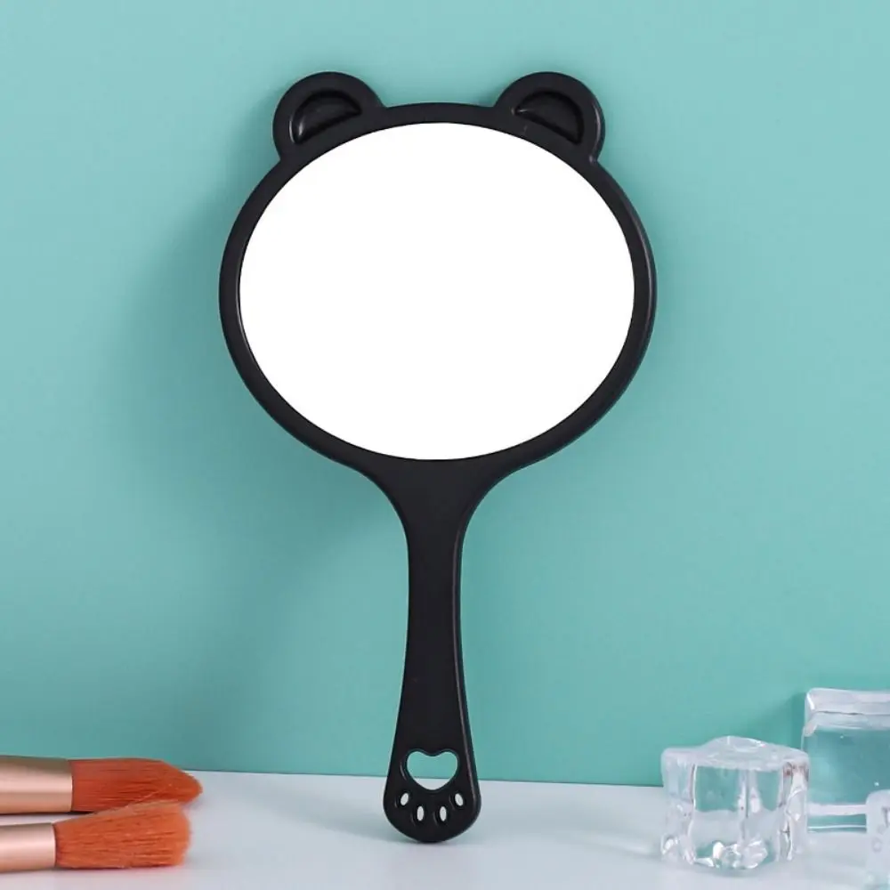 Simple Unique Bear Head Handheld Mirror Cute Cartoon Bear Claw Mirror DIY Cosmetic Mirror Makeup Tool