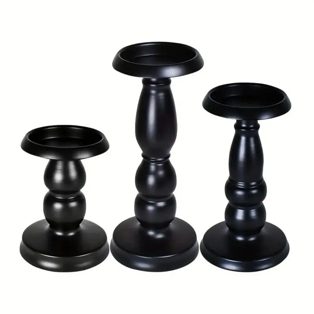 Candle Containers Black Metal Candle Holders Retro Iron Art Vintage Candlestick Stand Candle Stand Home Living Room