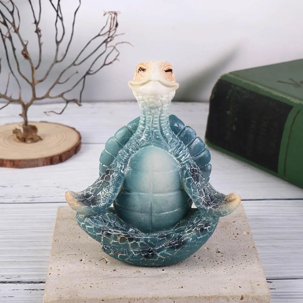 Yoga Meditation Resin Crafts For Buddha Zen Peacefulness Garden Statue Simulated Turtle Desktop Ornament Sea Turtle Figurine