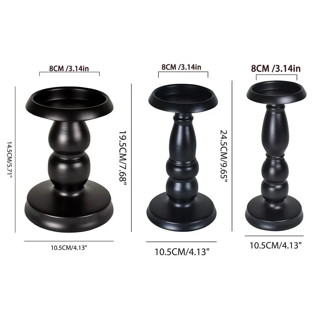 Candle Containers Black Metal Candle Holders Retro Iron Art Vintage Candlestick Stand Candle Stand Home Living Room
