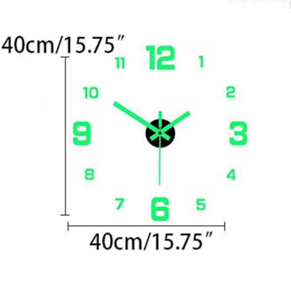 Creative Punch-Free 3D Home Decor Bedroom Background For Living Room Mute Clock Wall Sticker Clock Digital Clock Luminous Decal