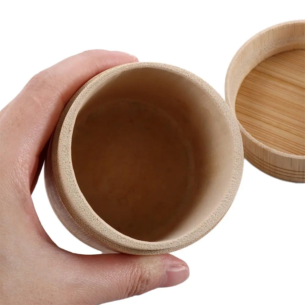 Round Natural Bottle Jar Bamboo Handmade Container Storage Box Organizer Tea Canister