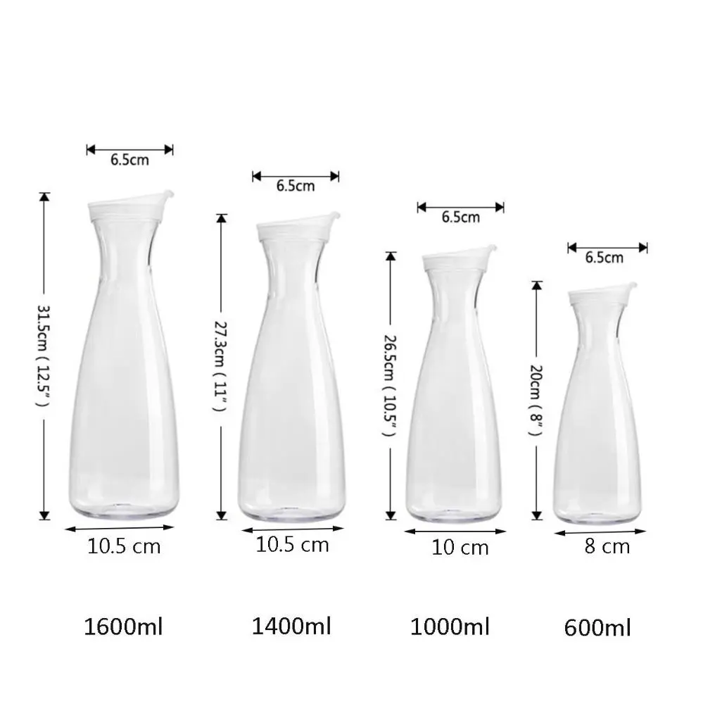Durable Food Grade Plastic Bar Supplies Transparent Drinkware Tea Jug Juice Pitcher Water Bottle Water  Carafe Lemonade Jar