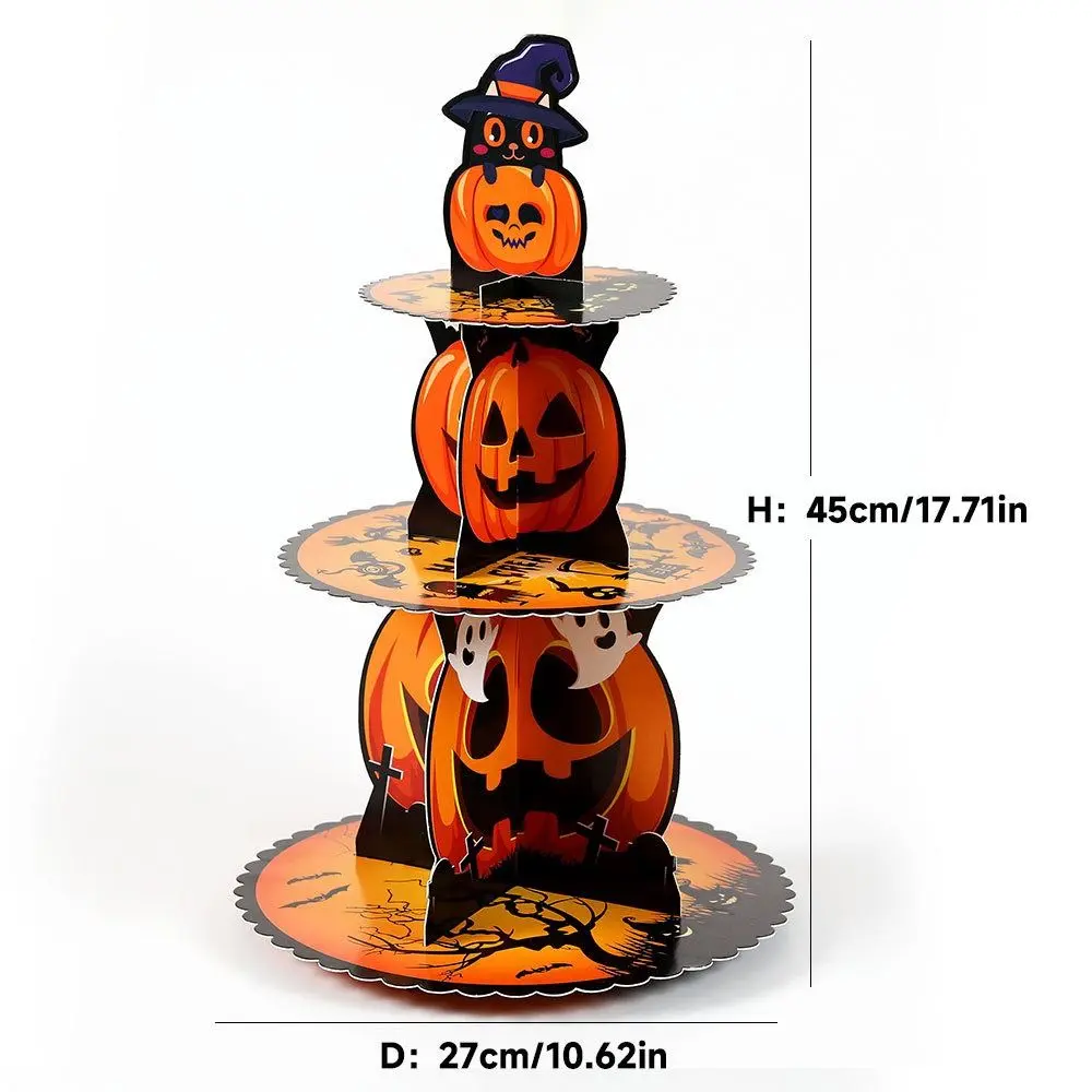 Home Decoration 3-Tier Halloween Dessert Stand Pumpkin Christmas Cupcake Stands Display Holder DIY Cake Rack Tray Anniversary