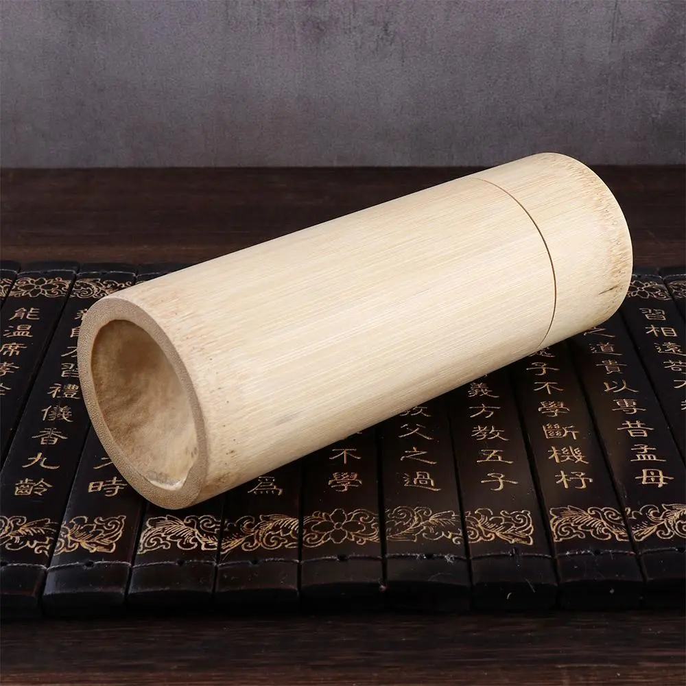 Round Natural Bottle Jar Bamboo Handmade Container Storage Box Organizer Tea Canister