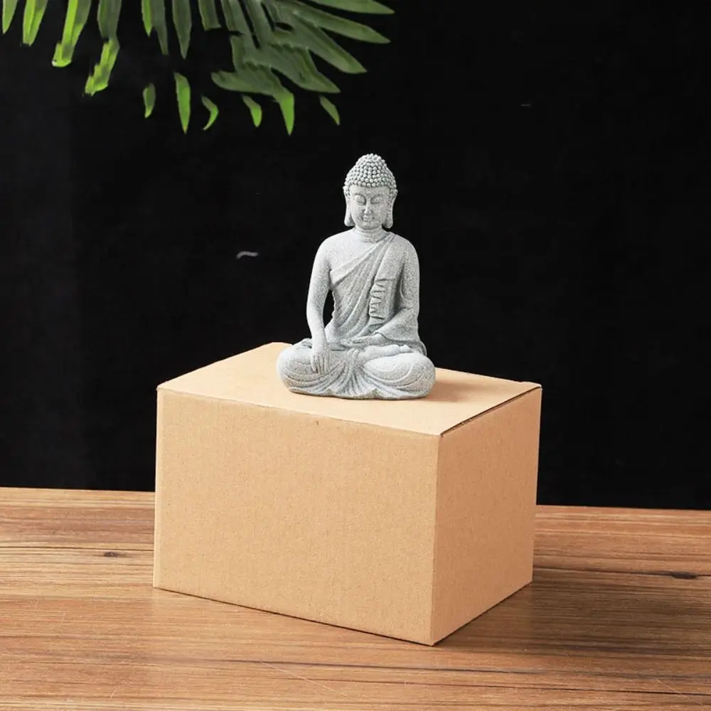 Multiple Styles Oriental Culture Sandstone Buddha Green Sandstone Zen Buddhist Ornament Sitting Posture Desk