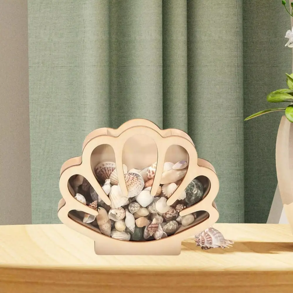 Creative Stable Shell Storage Box Unique Exquisit Stones Storage Holder Wooden Display Box Trinket Storage