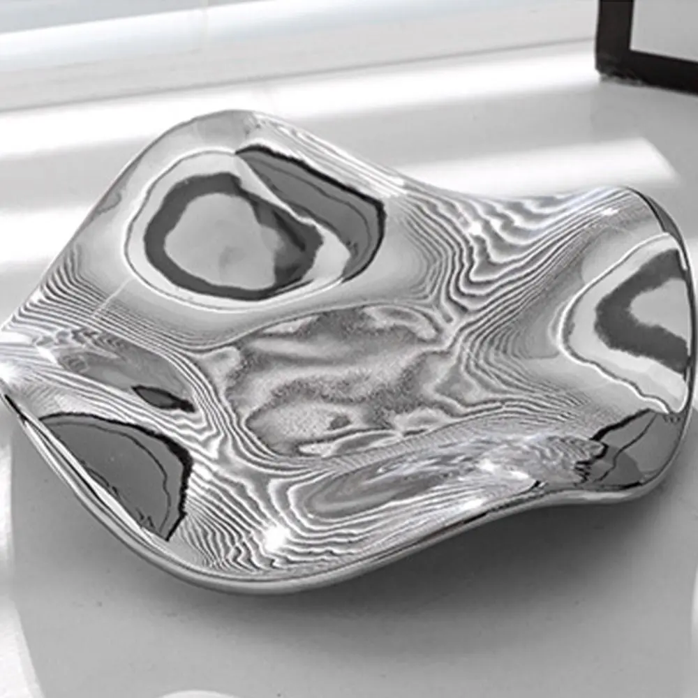 Home Decoration Ceramic Jewelry Display Tray Irregular Ins Style Storage Plate Crafts Flower Shaped Decorative Plate Kitchen