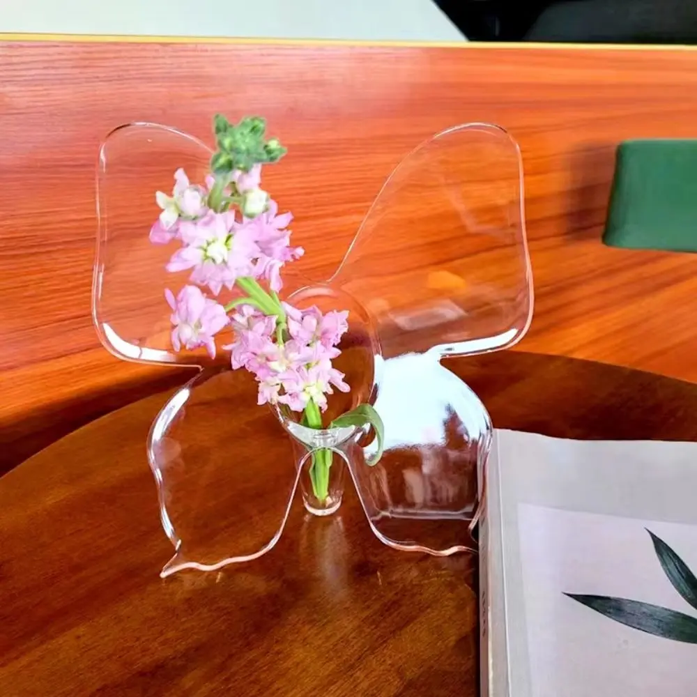 Fragrance Stick Acrylic Butterfly Acrylic Vase Transparent Clear Hydroponic Flower Vase INS Style Desktop Ornament Banquet