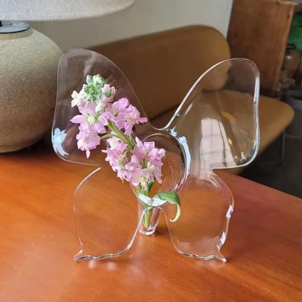 Fragrance Stick Acrylic Butterfly Acrylic Vase Transparent Clear Hydroponic Flower Vase INS Style Desktop Ornament Banquet
