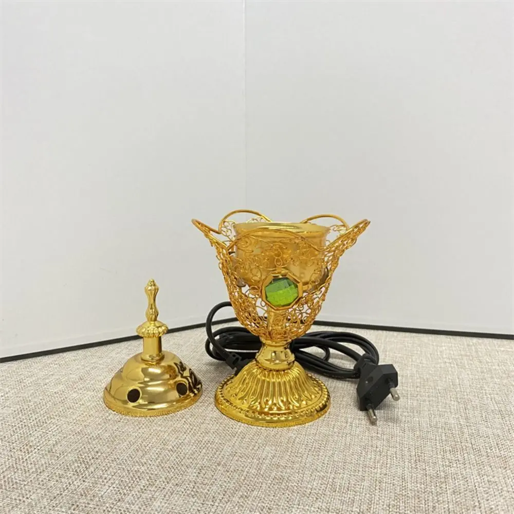 EU Plug Middle Eastern Incense Furnace Easy Use Elegant Church Sandalwood Furnace Electroplating Process