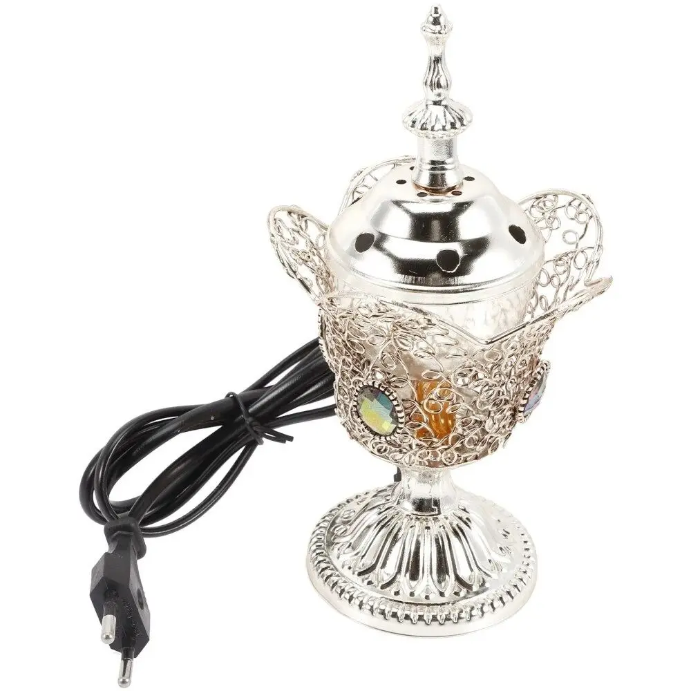 EU Plug Middle Eastern Incense Furnace Easy Use Elegant Church Sandalwood Furnace Electroplating Process