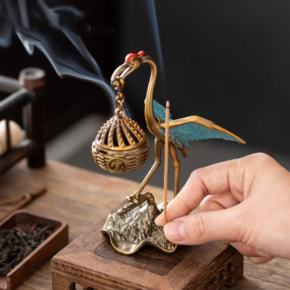 Zinc Alloy Backflow Incense Holder Elegant Portable Small Incense Burner Auspicious Cloud Pattern Delicate High-foot Stove Home