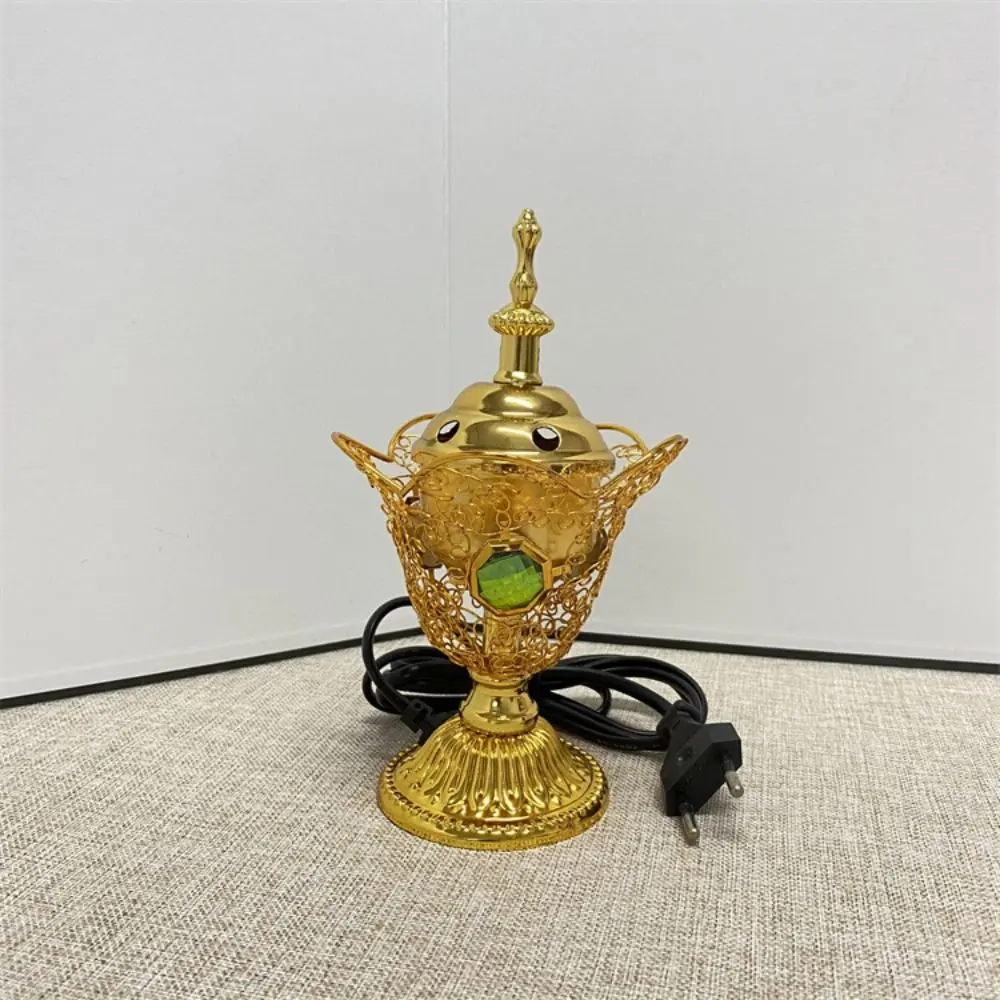EU Plug Middle Eastern Incense Furnace Easy Use Elegant Church Sandalwood Furnace Electroplating Process