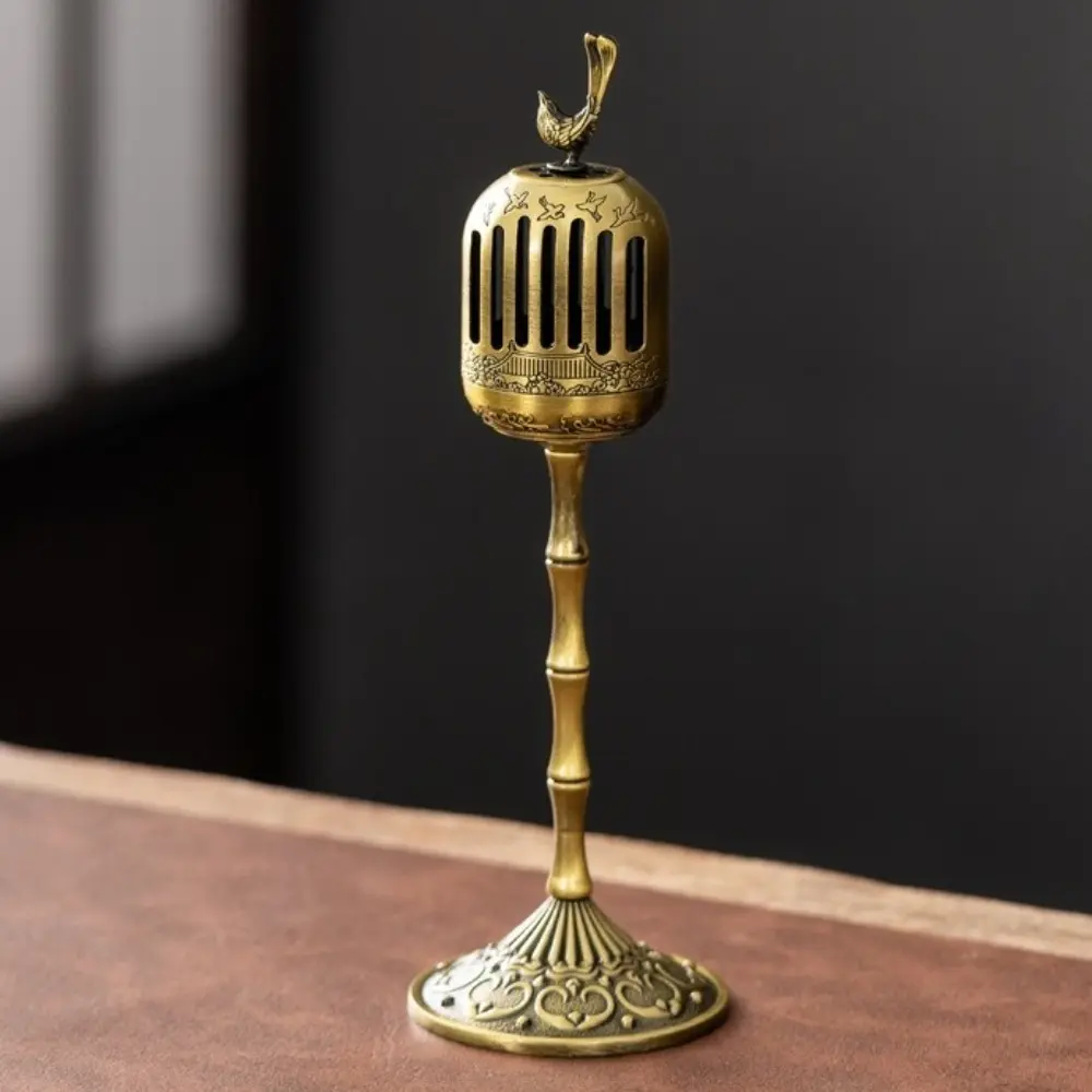 Zinc Alloy Backflow Incense Holder Elegant Portable Small Incense Burner Auspicious Cloud Pattern Delicate High-foot Stove Home