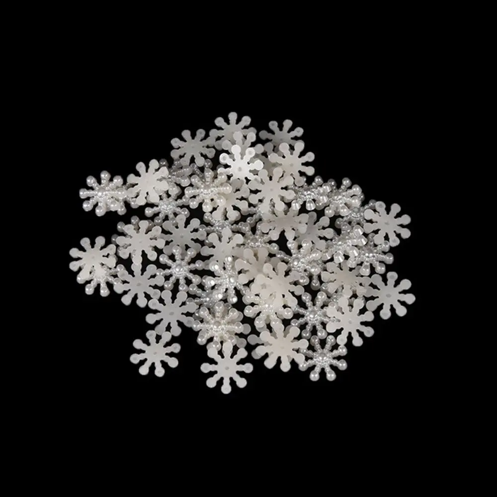 Cardmaking 100Pcs Wedding Craft Decor Decoration Embellishment Christmas Snowflake Flatback Pearl