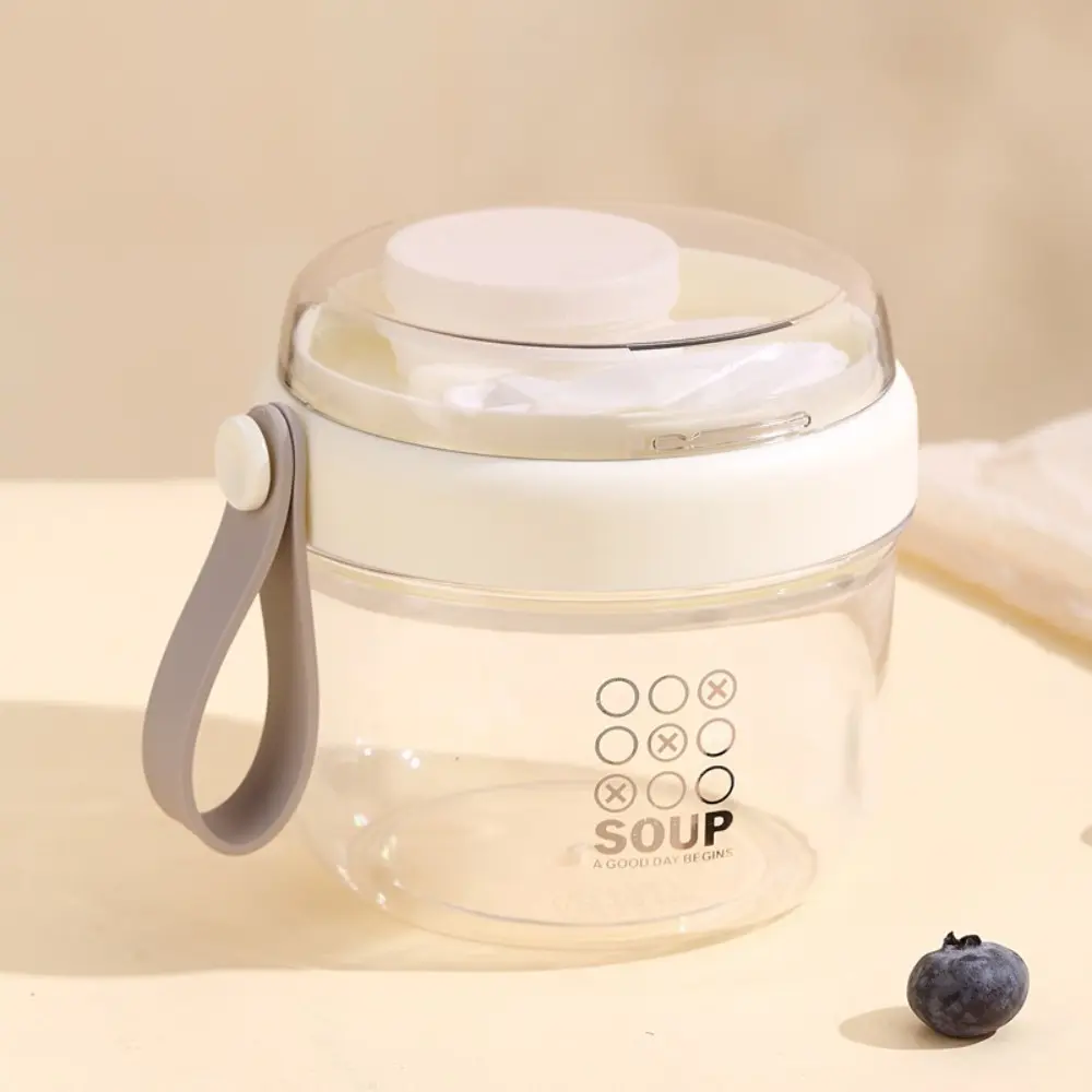 Leakproof 650ml Yogurt Cups Portable Food Storage Salad Containers Thickened with Spoon Overnight Oatmeal Cup Student