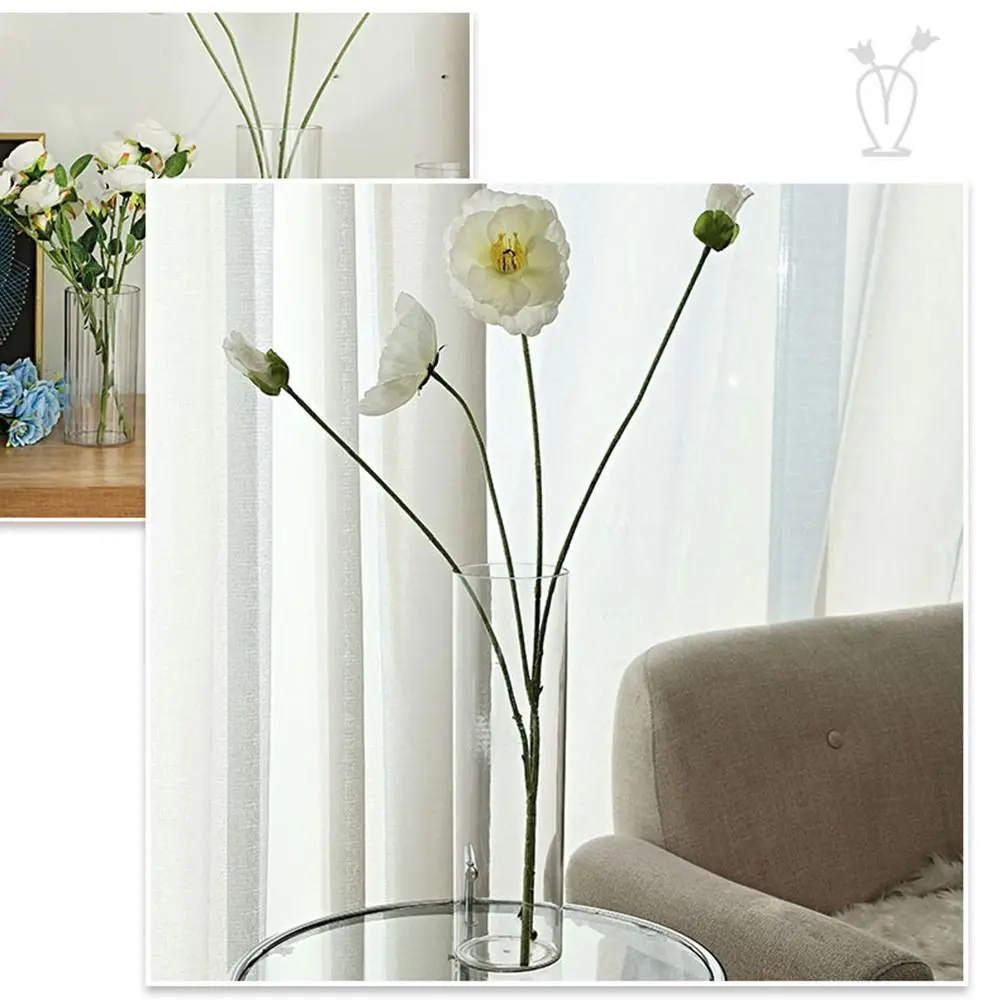 Shatterproof Acrylic Cylinder Vase Striped Style Modern Transparent Flower Vase Durable Simple Awakening Flower Bucket Home
