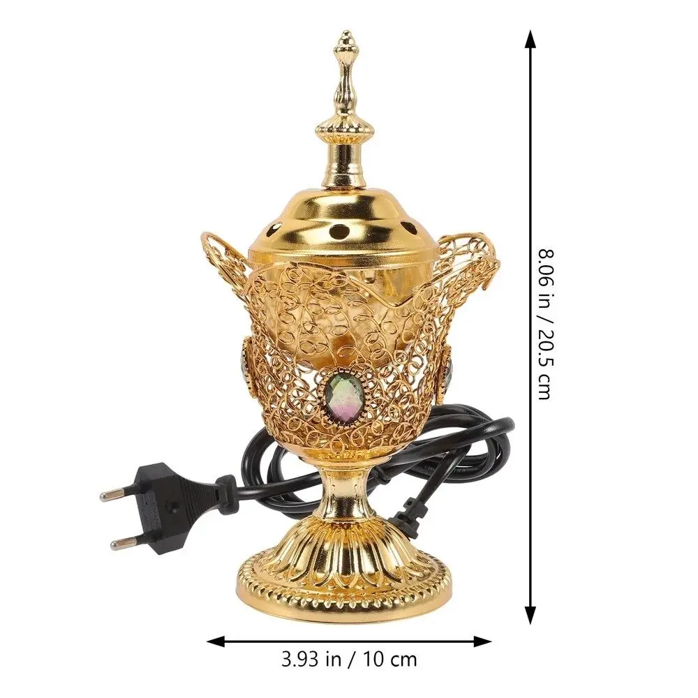 EU Plug Middle Eastern Incense Furnace Easy Use Elegant Church Sandalwood Furnace Electroplating Process