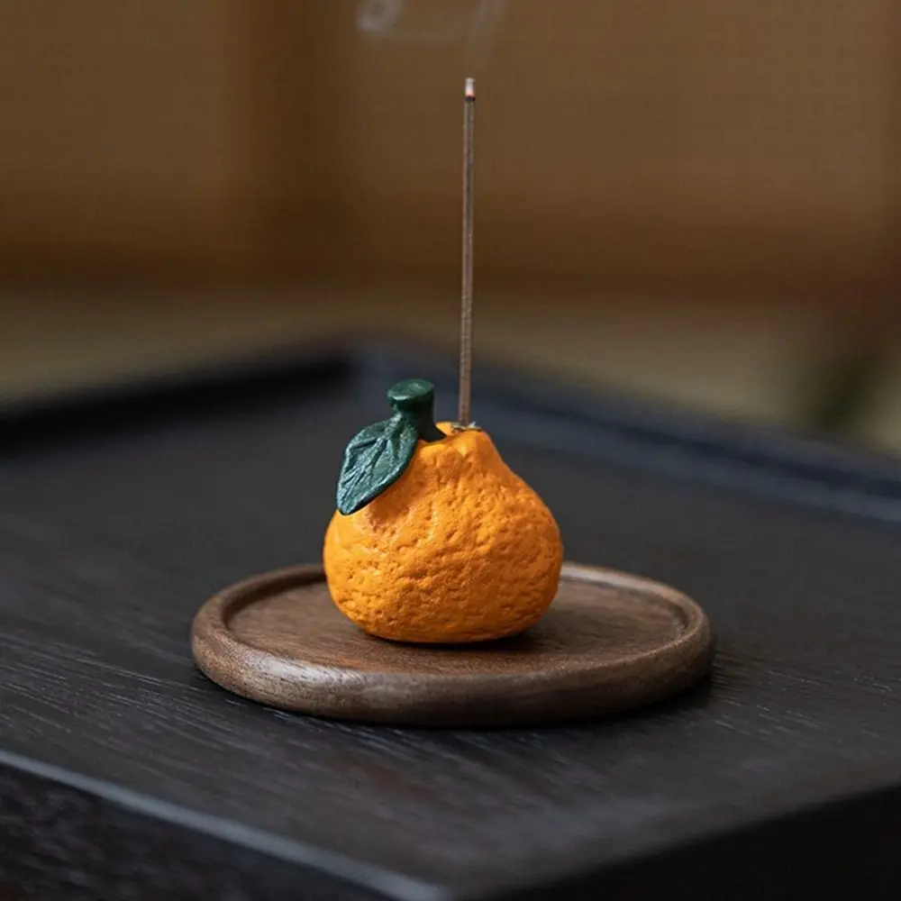 Practical Ugly Orange Incense Holder Ceramic Good Luck Orange Thread Incense Tray Vivid Ceramic Incense Stick Holder