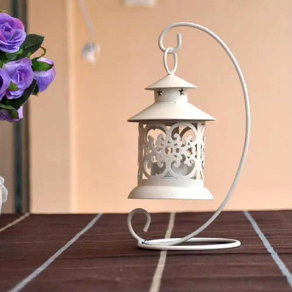 Creative Exquisite Hollow Candle Holders Hangable Iron Art Wedding Hanging Candlestick Handicraft Star Candle Holders Tabletop
