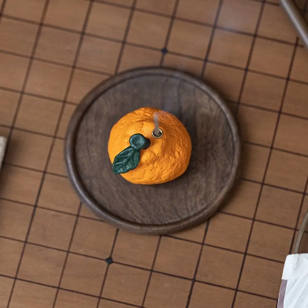 Practical Ugly Orange Incense Holder Ceramic Good Luck Orange Thread Incense Tray Vivid Ceramic Incense Stick Holder