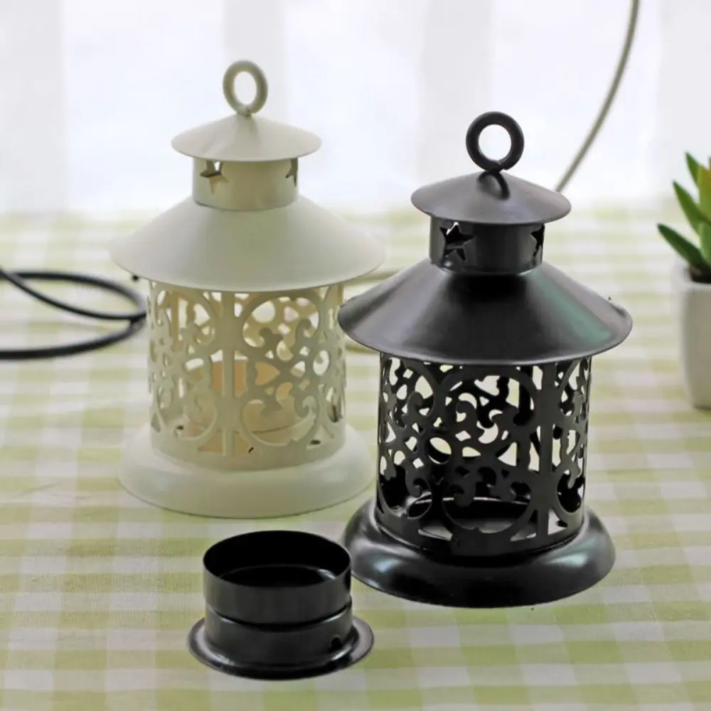 Creative Exquisite Hollow Candle Holders Hangable Iron Art Wedding Hanging Candlestick Handicraft Star Candle Holders Tabletop