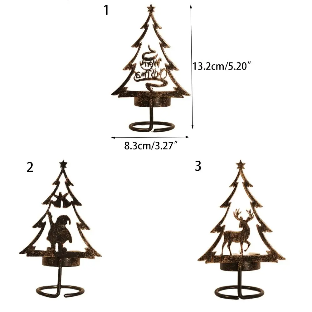 Christmas Scene Christmas Candlestick Iron Art Exquisite Design Aromatherapy Candle Holder Retro Scene Layot