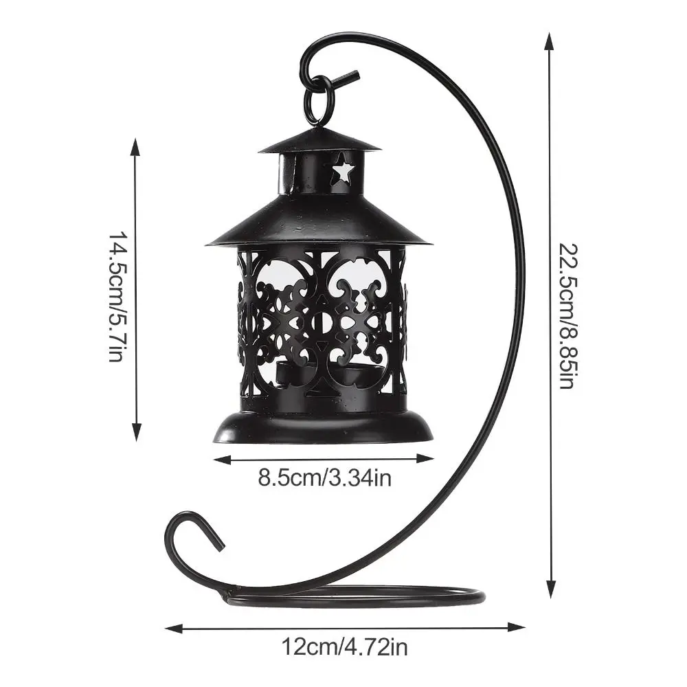 Creative Exquisite Hollow Candle Holders Hangable Iron Art Wedding Hanging Candlestick Handicraft Star Candle Holders Tabletop