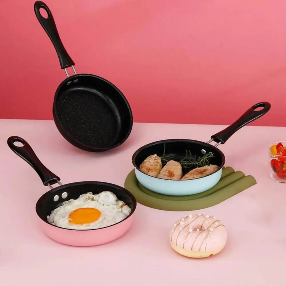 Cookware 12cm Mini Non-stick Pan Long Handle with Anti-stick Coating Fry Egg Pan Lightweight Professional Omelette Pot Pancake