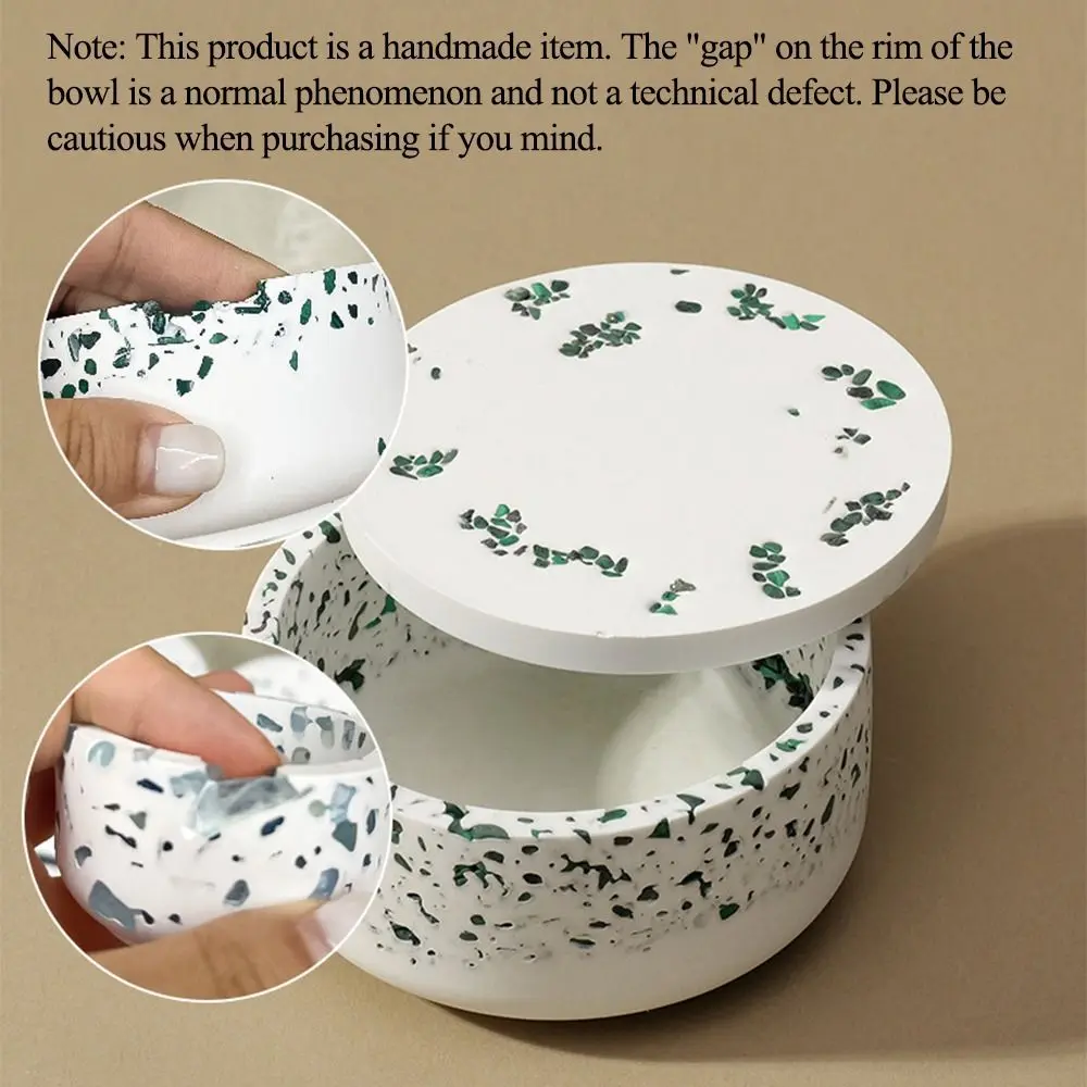 Creative Natural Crystal Round DIY Jewelry Storage Container with Lid Decorative Gypsum Degaussing Bowl Crystal Storage