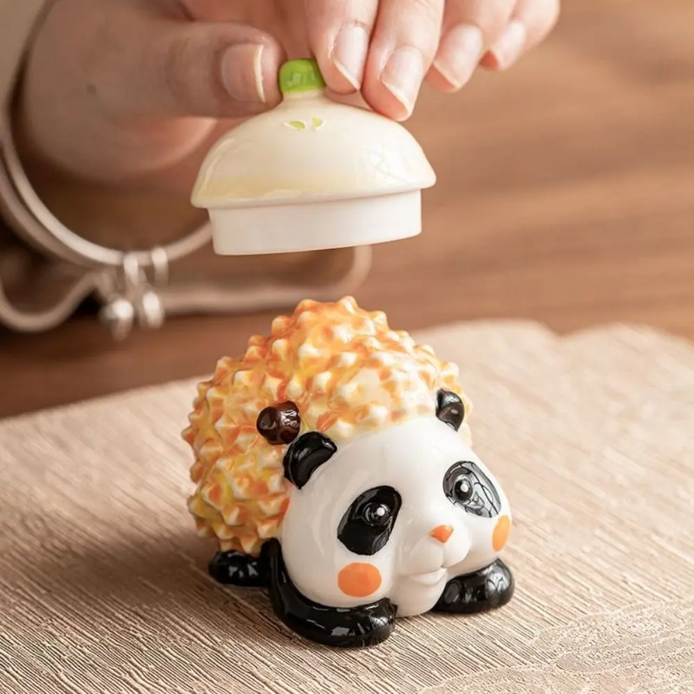 Personalized Handicraft Durian Hedgehog Incense Stove Cartoon Mini Panda Tea Pet Cute Ceramic Incense Holder Bedroom