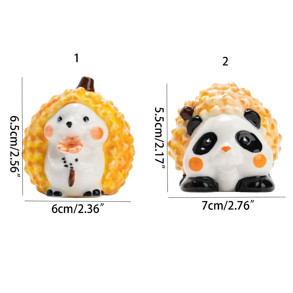 Personalized Handicraft Durian Hedgehog Incense Stove Cartoon Mini Panda Tea Pet Cute Ceramic Incense Holder Bedroom