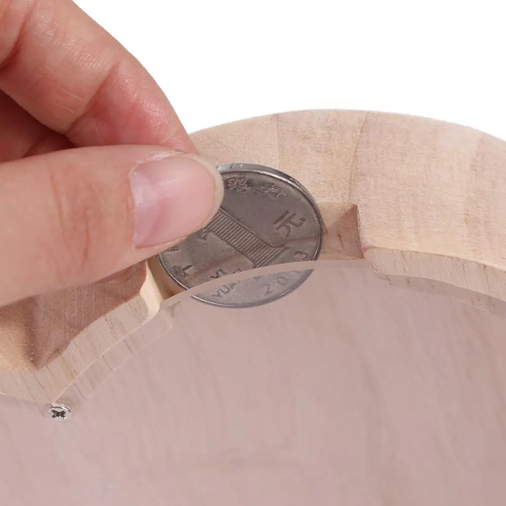 Practical Heart Shaped Heart-shaped Piggy Bank Clear Wooden Wooden Saving Box Fashion Wooden Crafts Ornament Children/Adult