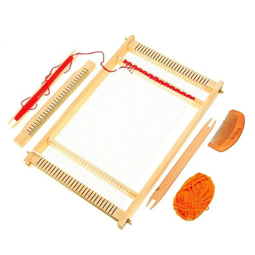 Easy Operate Traditional Household Craft For Children Kids Girl Comb Weaving Loom Handcraft Knitting Machine Knitted Toy