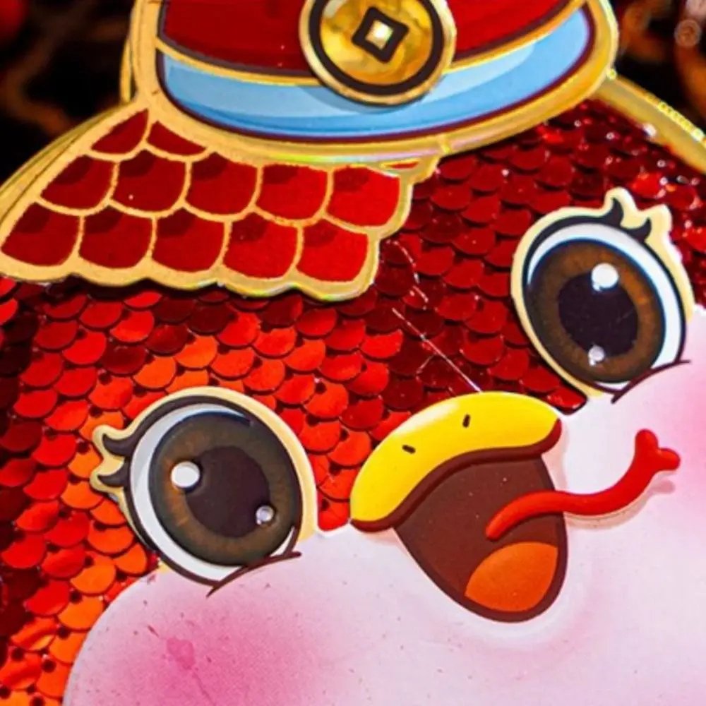 Happy New Year Cartoon New Year Door Sticker Chinese Style Felt Window Sticker Blessing 3D Fu Character Sticker Spring Festival