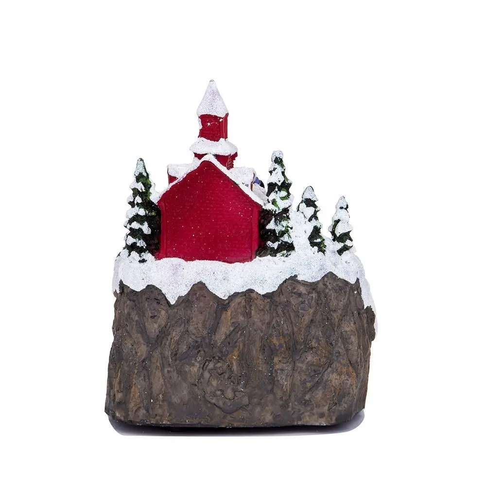 Fantastic Resin Christmas Luminous Music Box Easy to Use Vivid Snow House Music Box Exquisite Christmas Luminous House Kids